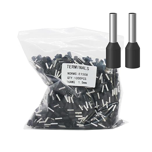 Fidioto 1000pcs AWG16 Wire Ferrules Terminals, AWG16 Terminal Connector Wire Insulated Cord Pin Ends Terminals for Electric, Industrial, Chemical Industry, Power Control System, etc.