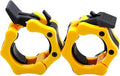 Barbell Clamps 2 inch, Heavy Duty Exercise Collars 2" Quick Release Pair of Locking Pro Olympic Weight Bar Plate Locks Collar Clips Weightlifting Fitness Training - Yellow/Black
