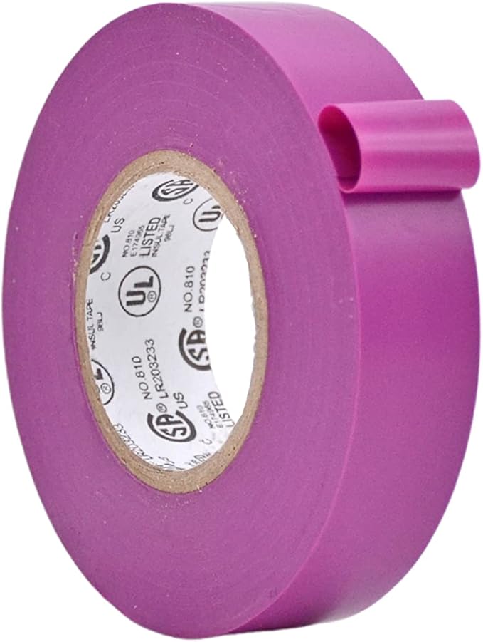 WOD ETC766 Professional Grade General Purpose Purple Electrical Tape UL/CSA Listed core. Vinyl Rubber Adhesive Electrical Tape: 3/4inch X 66ft. - Use at No More Than 600V & 176F (Pack of 1)