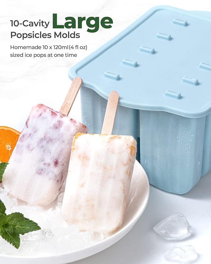 10 Cavity Large Silicone Popsicle Molds - Image 2
