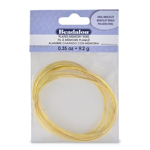 Beadalon Carbon Steel Memory Wire, Oval Bracelet, 0.35 oz, Approx. 23 coils by Beadalon