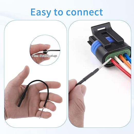 Flexible Spoon Back Probe, 4PCS Multimeter Leads Kit Silicon Flexible Test Back Probe Pins Test Wire Kit Power Probes Compatible with 4mm Banana Plug for Wire Piercing Car Repairing Electrical Testing