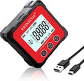 Rechargeable Magnetic Digital Angle Finder Tool - Inclinometer 4-90 Degree Finder Angle Cube Protractor Bevel Gauge for Woodworking Micro Jig Table Saw (PT183)