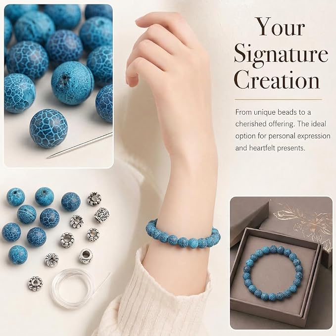 10mm Matte Blue Frosted Agate Bead, 15-Inch Matte Round Loose Stone Beads - Image 4