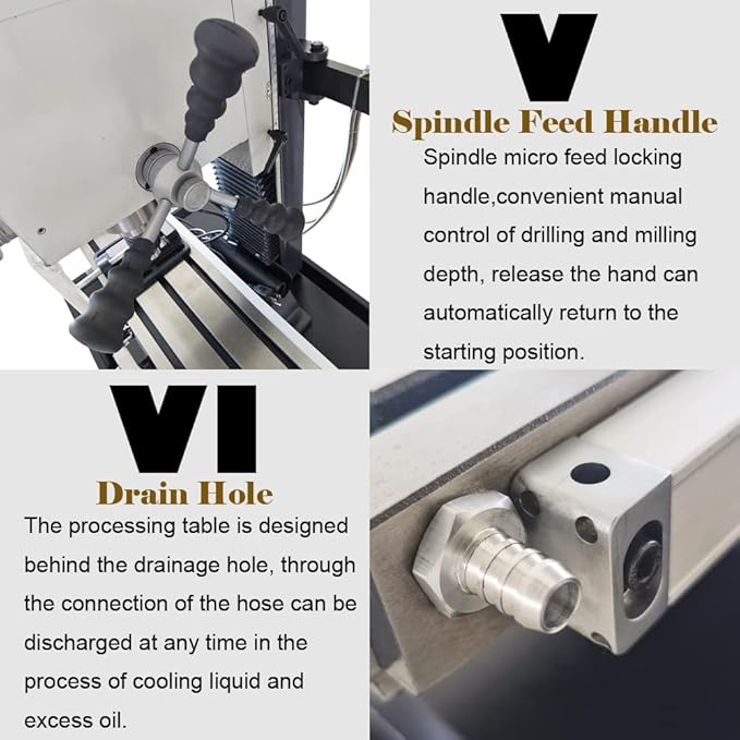 110V Mini Drilling and Milling Machine R8 Spindle Taper, 0.9" Max Drilling Vertical Mill Drill Machine with 50-2250RPM Variable Speed Benchtop Mill/Drill Machine with Supporting Base