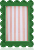 AceOrbit 4x6 Inches Dark Green Flower Wavy Scalloped Picture Frame Cute Wavy by Unknown