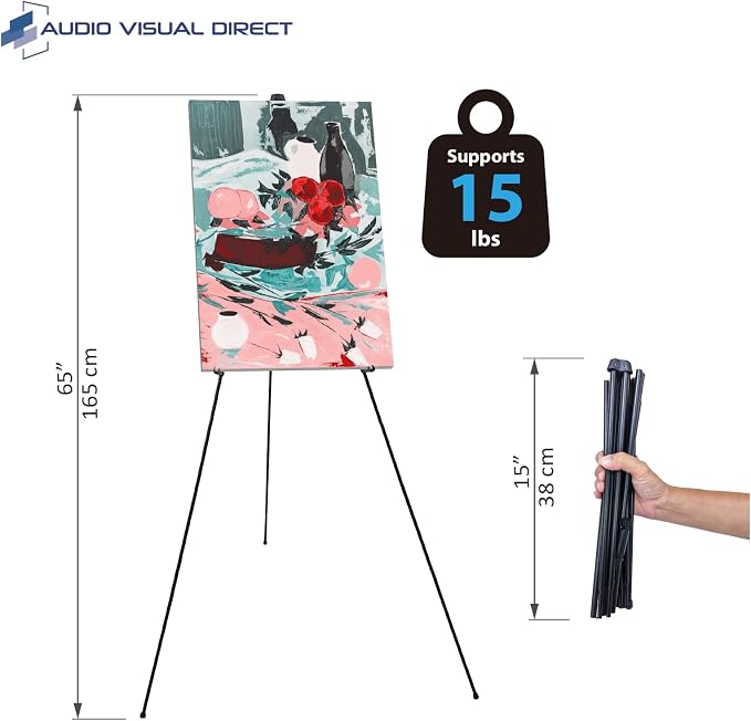 Audio-Visual Direct Lightweight Steel Telescoping Display Easel, 65 Inches - Image 3