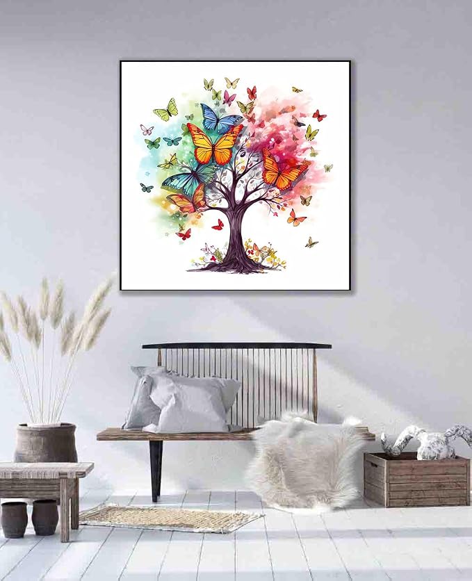 Tree of Life Cross Stitch Kits for Adults Beginner, Butterfly Counted Cross - Image 4