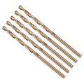 Drill Bit, #41 Cutting Diameter, 4341 HSS Gold Finish 118° Cutting Angle Number Jobber Bits - (Applications: for Drilling Soft Metal Plastic Wood), 5-Pieces