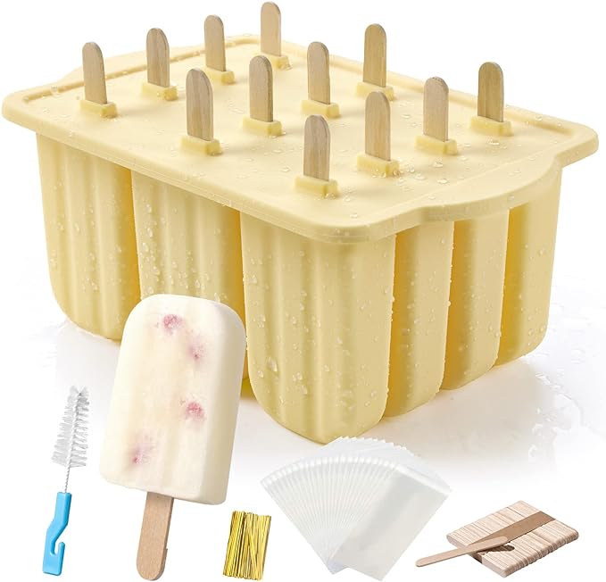 Popsicles Molds, MEETRUE 12 Pieces Silicone Popsicle Molds Easy-Release by MEETRUE
