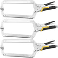ZOENHOU 3 Pack 18 Inch Large C Clamp Locking Plier with Swivel Pads and Rubber Handle, C Type Adjustable Vise Grip Locking Pliers, Weldingc C Clamp Plier for Metal DIY Woodworking