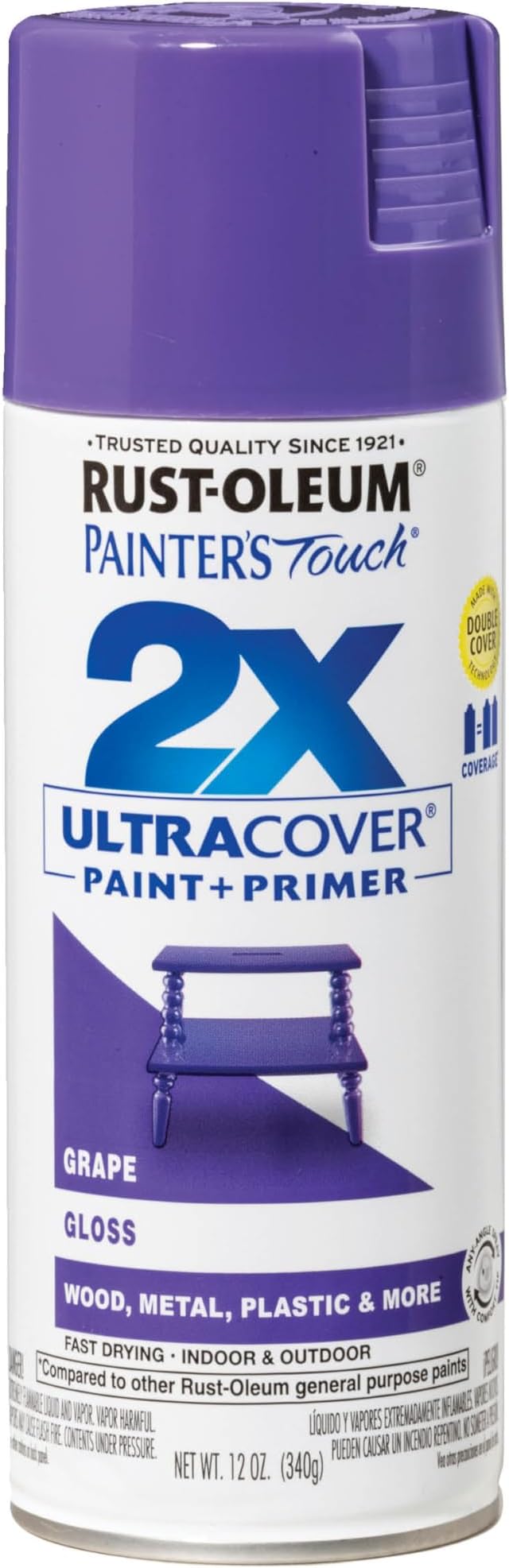Rust-Oleum Painter's Touch 2X Ultra Cover Spray Paint, Gloss Grape | Indoor and by Rust-Oleum