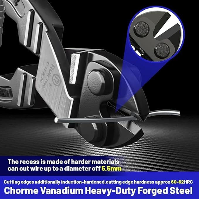 9-inch Bolt Cutters - Wire Cutters Heavy Duty for Chains and Screws,CR-V Steel Blade,Spring-Loaded Design,Soft Grip & Lock for Wires, Chains, Screws, Hardware