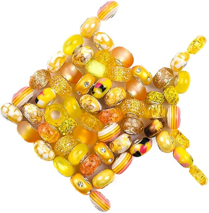 Aipridy European Large Hole Beads, Colorful Glass Charm Beads Set - Image 5