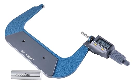 Accusize Industrial Tools 5-6''/125-150 mm by 0.00005''/0.001 mm 2 Keys Electronic Digital Outside Micrometer, Metric/Imperial, Md71-0006
