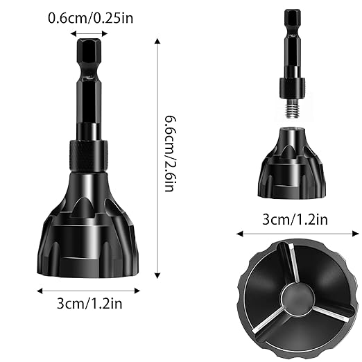 CZS Deburring Tool, HSS Hex Shank Deburring Tool for Metal, Bolt Thread Repair with Quick Release Shank Fits, 2 Pack