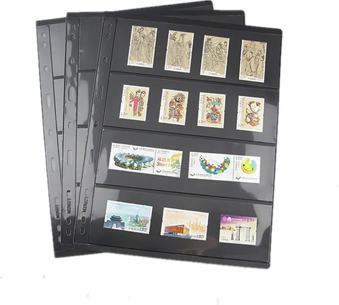 MUDOR Stamp Pages for Stamp Collection Album Binder Book, 10 Sheet 4 Rows | by MUDOR