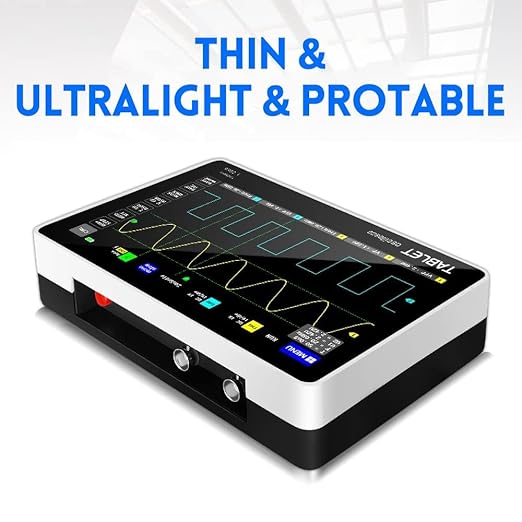 [FNRSI Upgraded 1013D Plus 100X Probe] Oscilloscope Portable Digital Tablet Oscilloscope with 2 Channels 100Mhz Bandwidth 1GSa/s Sampling Rate 7" TFT LCD Touch Screen 100X High Voltage