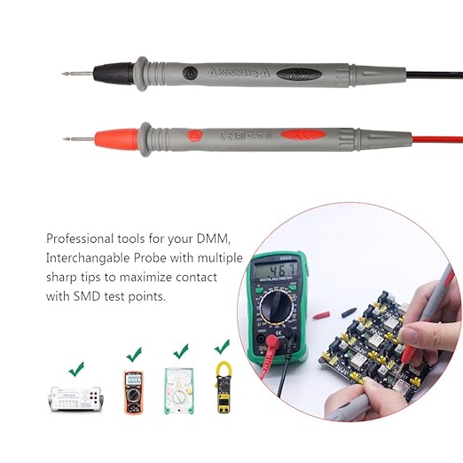 Multimeter Leads Kit, Professional Electrical Multimeter Test Leads Set with Alligator Clips, Test Hooks, Test Probes Lead, Test Tweezer