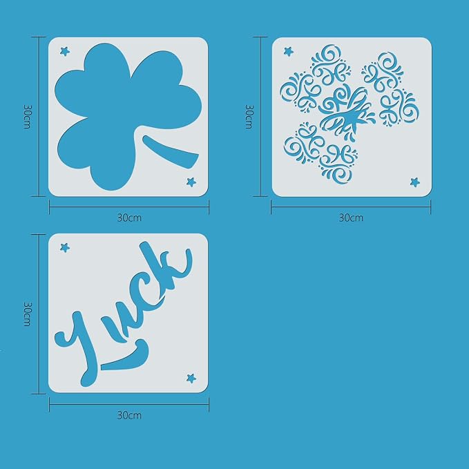 ORIGACH 3 Pcs Large Layered Shamrock Saint Patrick's Day Stencils 11.8x11.8 inch - Image 3