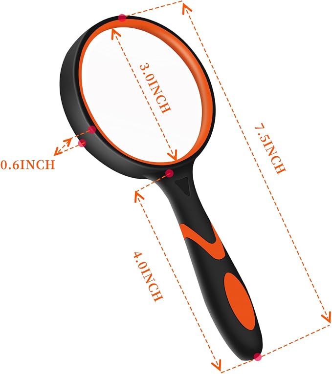 3 Pack Magnifying Glass, 75mm Magnifying Glass - Image 2