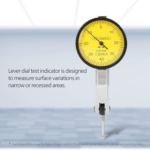 Dial Indicator Magnetic Base Holder Kit, Strong On/Off Switch Magnet Stand with Fine Adjustment and Flexible Arm for Lever Test Indicator