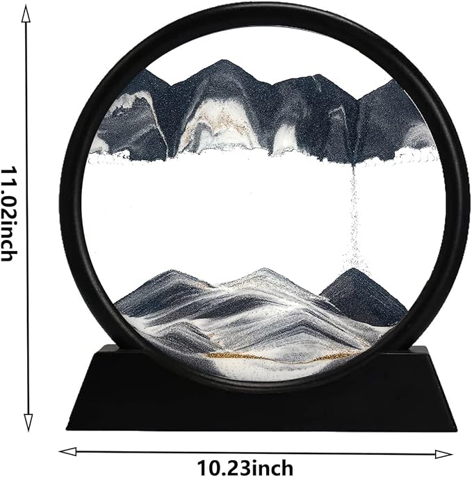 rysnwsu 3D Dynamic Sand Art Liquid Motion, Moving Sand Art Picture Round Glass - Image 2