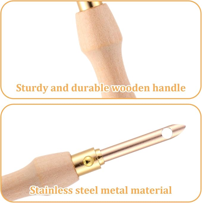 13 Pcs Punch Needle Kit Adjustable Embroidery Punch Needle Tool Set Wooden - Image 5