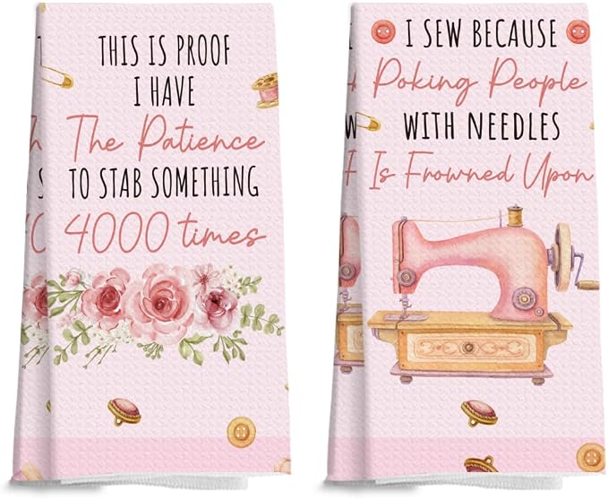 Quilters Gifts Kitchen Towels, Sewing Quilting Lovers Gifts Kitchen Towels by Unknown