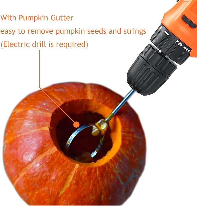 Pumpkin Carving Kit Heavy Duty Stainless Steel Tools with Carrying Case (Total 31 Pieces) Pumpkin Carver Pumpkin Sculpting Set Halloween Party Decorating with pumpkin gutter (Light cyan)