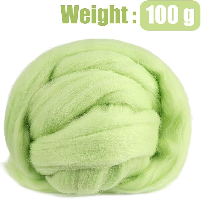 3.53oz Wool Roving, Wool Felting Supplies, Pure Wools, Chunky Yarn, Spinning - Image 2