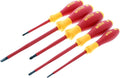 Wiha 32091 5-Piece 1000-Volt Slotted and Phillips Insulated Screwdriver Set