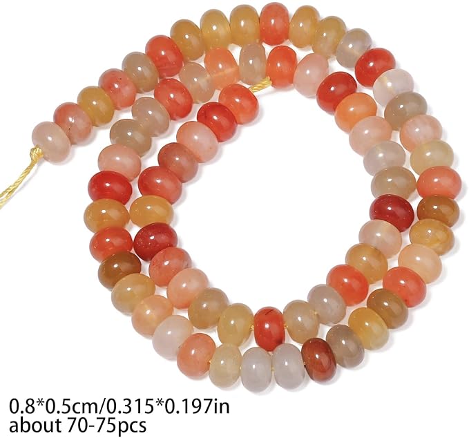 Songxi 5x8mm Natural Golden Silk Jade Beads, Gemstone - Image 2