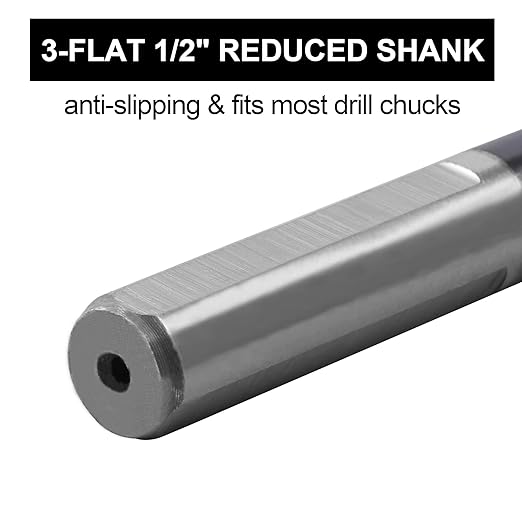 5/8 Cobalt Drill Bit for Metal and Hardened Steel, 1/2 Inch Reduced Shank M35 HSS Twist Jobber Drill Bit, with Index Storage Case