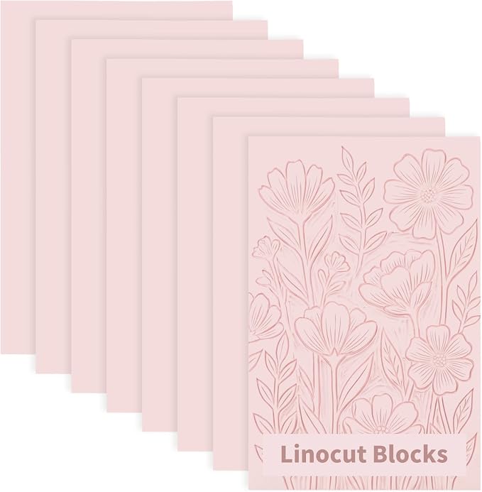 8 Pack 4"x6" Pale Pink Linoleum Blocks by WSICSE