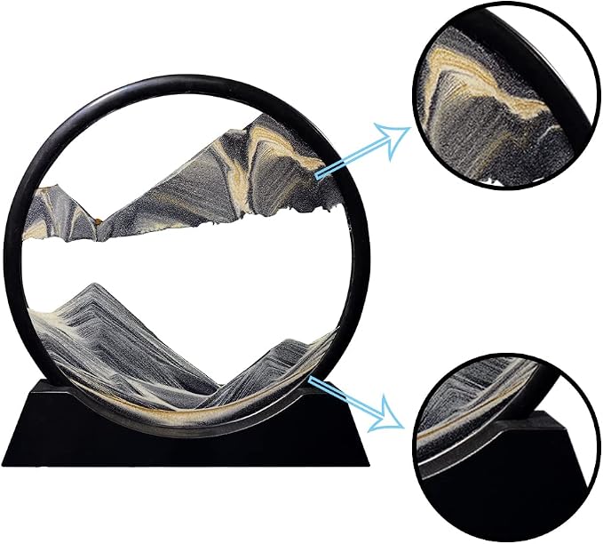 Aoderun Moving Sand Art Picture Round Glass 3D Deep Sea Sandscape in Motion - Image 5