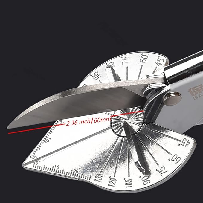Szhdx Multifunctional Shears,Multi Angle Miter Shear Cutter Hand Tools，Multi Angle Miter Shear Cutter Cuts 45 to 135 Degree Miter Snips Cutting Tool, for Cutting Soft Wood, Plastic, PVC, etc