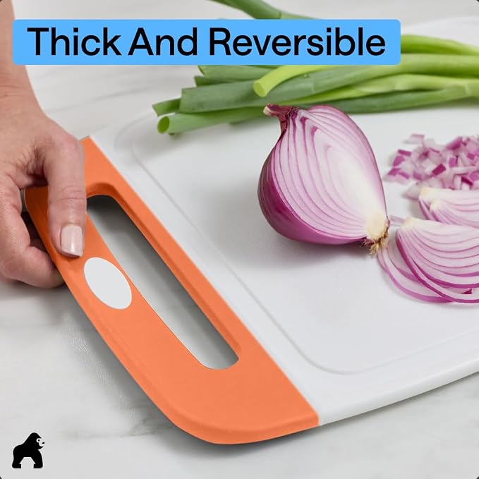 GORILLA GRIP BPA-Free Reversible Kitchen Cutting Board Set of 3 US Designed - Image 7