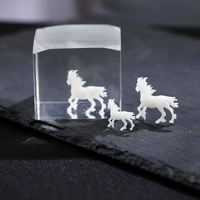 Woohome 7 PCS 3D Resin Mould Filler Casting Moulds, Mini Frog Snails Horse - Image 5