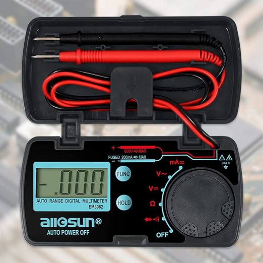 ALLOSUN Pocket Size Compact Digital Multimeter Auto Range Multi Continuity Tester (EM3082 (auto Range))