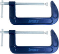 2 Pack Taytools 6 Inch C Clamps Malleable Steel Frame Power Coated Acme Threads Zinc Plated Carbon Steel Spindle and Sliding Bar (2, 6 inch)