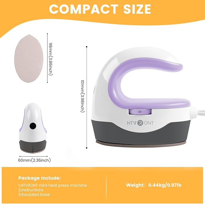 HTVRONT Mini Heat Press Machine, Mini Iron - Image 3