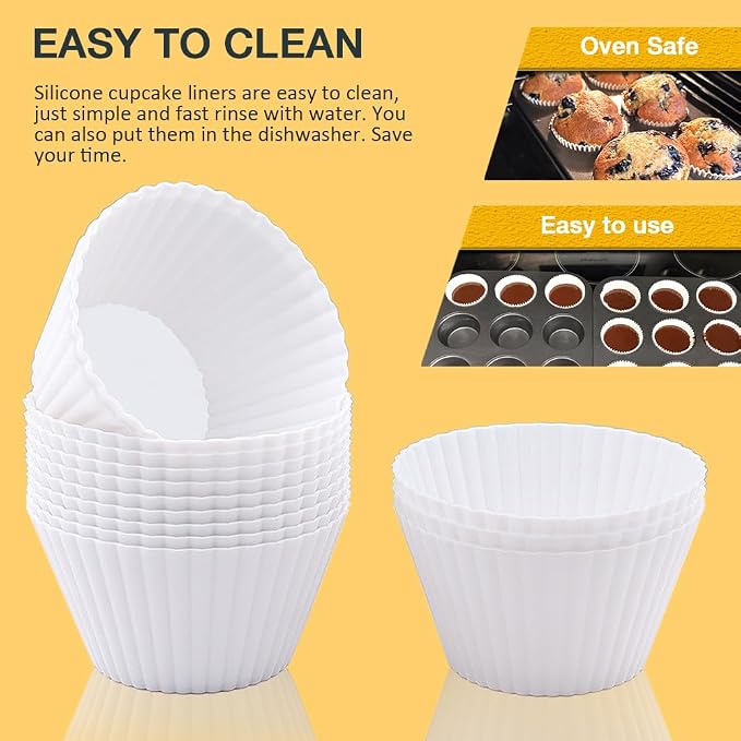 Extra Large Silicone Cupcake Muffin Cups 12 Pcs | Non-stick, - Image 5