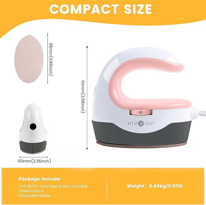 HTVRONT Mini Heat Press Machine, Mini Iron - Image 3