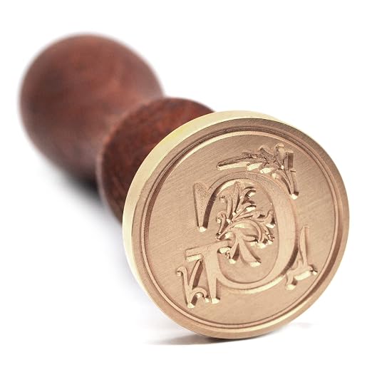 Medieval Initial Alphabet Wax Seal Stamp, Brass Head Wooden Handle, by TELOSMA