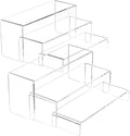 NIUBEE Acrylic Display Riser, 2 Set Clear Rectangular Stands by NIUBEE
