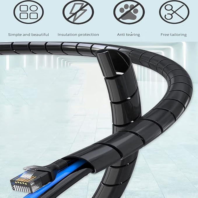 Spiral Cable Wrap - 20 Ft Cable Management Sleeve Organizer - Image 2