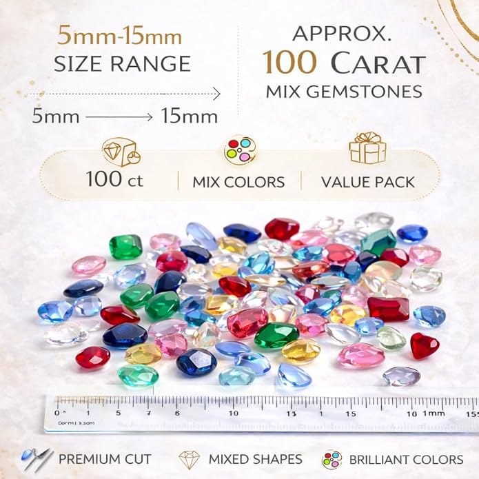Mixed Natural Glass Loose Gemstones | Grade A+ | Hand Cut & Polished Gemstone - Image 2