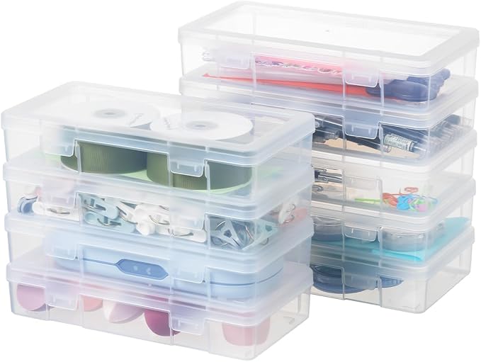 novelinks Clear Pencil Box and Small Plastic Storage Containers - Image 2