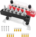 150A 12V-48V Bus Bar Marine Power Distribution Block with Cover with 6 x 1/4”Post,Battery Bus Bar (Pair,Red & Black),Automotive Busbars 12 Volt for Car Boat Solar Wiring